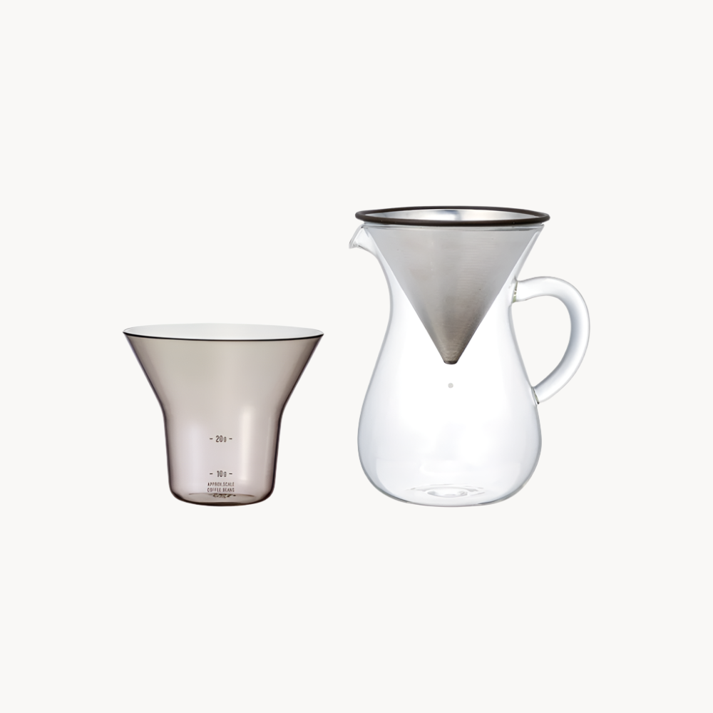 Photo of SCS Coffee Carafe Set 2 Cup Stainless Steel ( Clear ) [ KINTO ] [ Coffee Kits ]