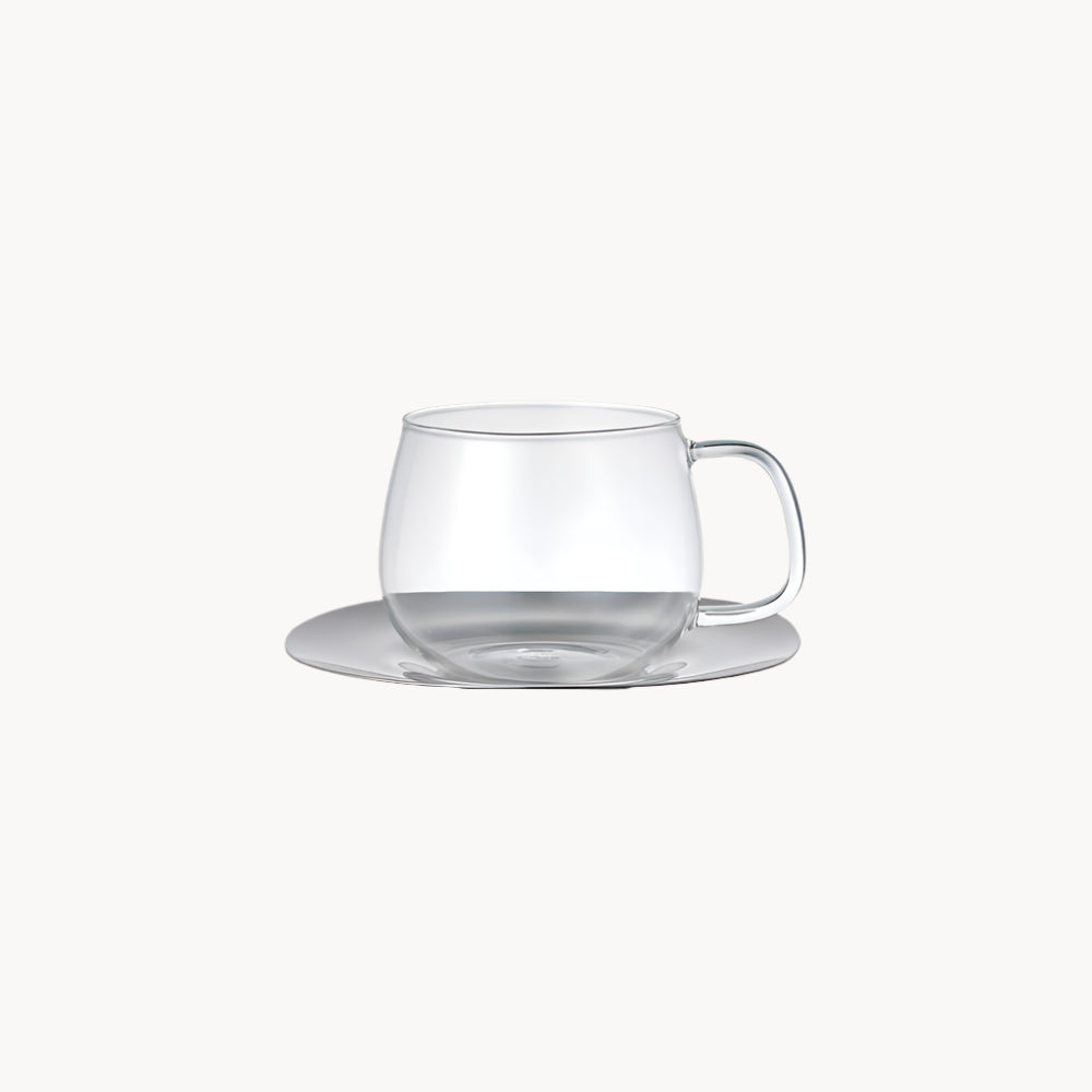 Photo of UNITEA Cup and Stainless Steel Saucer (350ml/12oz) ( Stainless Steel ) [ KINTO ] [ Tea Glasses ]